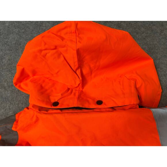 Men's ANSI Class 3 High Visibility Reflective Safety Jacket Orange/Black Size XL - Picture 10 of 16